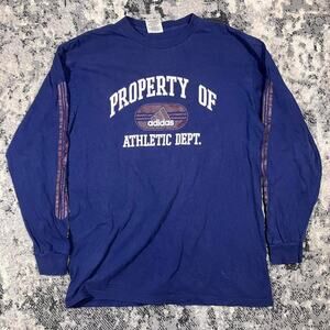 Vintage 90s Adidas Blue Red Long Sleeve T-shirt